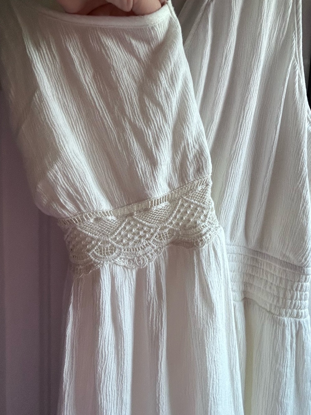 Maurices XXL White Crochet Lace Boho Midi Dress Smocked NWT - Picture 12 of 12